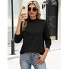 Zeagoo Sweaters for Women Turtleneck Tops Long Sleeve Mock Neck Pullover(Black)