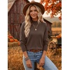 Zeagoo Sweaters for Women Turtleneck Tops Long Sleeve Mock Neck Pullover(Brown)