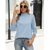 Zeagoo Sweaters for Women Turtleneck Tops Long Sleeve Mock Neck Pullover(Light Blue)