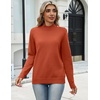 Zeagoo Sweaters for Women Turtleneck Tops Long Sleeve Mock Neck Pullover(Orange)