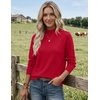 Zeagoo Sweaters for Women Turtleneck Tops Long Sleeve Mock Neck Pullover(Red)