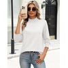 Zeagoo Sweaters for Women Turtleneck Tops Long Sleeve Mock Neck Pullover(White)