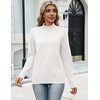 Zeagoo Sweaters for Women Turtleneck Tops Long Sleeve Mock Neck Pullover(White)