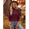 Zeagoo Sweaters for Women Turtleneck Tops Long Sleeve Mock Neck Pullover(Wind Red)