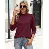 Zeagoo Sweaters for Women Turtleneck Tops Long Sleeve Mock Neck Pullover(Wind Red)