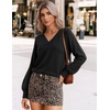 Zeagoo Womens Cropped V Neck Sweaters 2026 Fall Trendy Long Latern Sleeve Ribbed Knit Pullover Sweater Tops(Black)