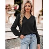 Zeagoo Womens Cropped V Neck Sweaters 2026 Fall Trendy Long Latern Sleeve Ribbed Knit Pullover Sweater Tops(Black)