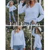 Zeagoo Womens Cropped V Neck Sweaters 2026 Fall Trendy Long Latern Sleeve Ribbed Knit Pullover Sweater Tops(Light Blue)