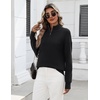 Zeagoo Womens Fall Long Sleeve Quarter Zip Sweaters Knit Pullover Tops(Black)