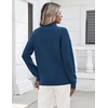 Zeagoo Womens Fall Long Sleeve Quarter Zip Sweaters Knit Pullover Tops(Blue)