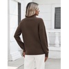 Zeagoo Womens Fall Long Sleeve Quarter Zip Sweaters Knit Pullover Tops(Brown)
