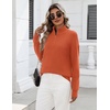 Zeagoo Womens Fall Long Sleeve Quarter Zip Sweaters Knit Pullover Tops(Orange)