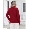 Zeagoo Womens Fall Long Sleeve Quarter Zip Sweaters Knit Pullover Tops(Red)