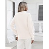 Zeagoo Womens Fall Long Sleeve Quarter Zip Sweaters Knit Pullover Tops(White)