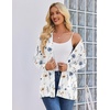 Zeagoo Women’s Lightweight Cardigan Open Front Long Sleeve Casual Cardigans(A-flower Blue)