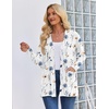 Zeagoo Women’s Lightweight Cardigan Open Front Long Sleeve Casual Cardigans(A-flower Blue)
