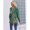 Zeagoo Women’s Lightweight Cardigan Open Front Long Sleeve Casual Cardigans(A-flower Green)