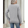 Zeagoo Women’s Sweaters 3D Floral Appliques Crewneck Long Sleeve Pullovers(01 Grey)