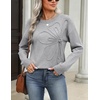 Zeagoo Women’s Sweaters 3D Floral Appliques Crewneck Long Sleeve Pullovers(01 Grey)