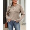 Zeagoo Women’s Sweaters 3D Floral Appliques Crewneck Long Sleeve Pullovers(02 Khaki)