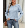Zeagoo Women’s Sweaters 3D Floral Appliques Crewneck Long Sleeve Pullovers(03 Blue)