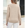 Zeagoo Women’s Sweaters 3D Floral Appliques Crewneck Long Sleeve Pullovers(Apricot)