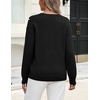 Zeagoo Women’s Sweaters 3D Floral Appliques Crewneck Long Sleeve Pullovers(Black)