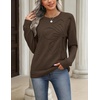 Zeagoo Women’s Sweaters 3D Floral Appliques Crewneck Long Sleeve Pullovers(Coffee)