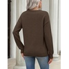 Zeagoo Women’s Sweaters 3D Floral Appliques Crewneck Long Sleeve Pullovers(Coffee)