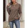 Zeagoo Women’s Sweaters 3D Floral Appliques Crewneck Long Sleeve Pullovers(Coffee Brown)