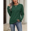 Zeagoo Women’s Sweaters 3D Floral Appliques Crewneck Long Sleeve Pullovers(Deep Green)