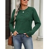 Zeagoo Women’s Sweaters 3D Floral Appliques Crewneck Long Sleeve Pullovers(Deep Green)