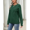 Zeagoo Women’s Sweaters 3D Floral Appliques Crewneck Long Sleeve Pullovers(Deep Green)