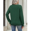 Zeagoo Women’s Sweaters 3D Floral Appliques Crewneck Long Sleeve Pullovers(Deep Green)