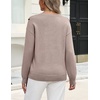 Zeagoo Women’s Sweaters 3D Floral Appliques Crewneck Long Sleeve Pullovers(Deep Khaki)