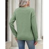Zeagoo Women’s Sweaters 3D Floral Appliques Crewneck Long Sleeve Pullovers(Green)
