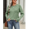 Zeagoo Women’s Sweaters 3D Floral Appliques Crewneck Long Sleeve Pullovers(Green)