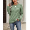 Zeagoo Women’s Sweaters 3D Floral Appliques Crewneck Long Sleeve Pullovers(Green)