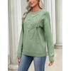 Zeagoo Women’s Sweaters 3D Floral Appliques Crewneck Long Sleeve Pullovers(Green)