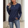 Zeagoo Women’s Sweaters 3D Floral Appliques Crewneck Long Sleeve Pullovers(Navy Blue)