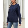 Zeagoo Women’s Sweaters 3D Floral Appliques Crewneck Long Sleeve Pullovers(Navy Blue)