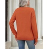 Zeagoo Women’s Sweaters 3D Floral Appliques Crewneck Long Sleeve Pullovers(Orange)