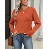 Zeagoo Women’s Sweaters 3D Floral Appliques Crewneck Long Sleeve Pullovers(Orange)
