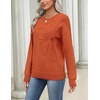 Zeagoo Women’s Sweaters 3D Floral Appliques Crewneck Long Sleeve Pullovers(Orange)