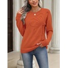 Zeagoo Women’s Sweaters 3D Floral Appliques Crewneck Long Sleeve Pullovers(Orange)