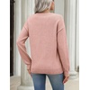 Zeagoo Women’s Sweaters 3D Floral Appliques Crewneck Long Sleeve Pullovers(Pink)