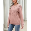 Zeagoo Women’s Sweaters 3D Floral Appliques Crewneck Long Sleeve Pullovers(Pink)