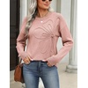 Zeagoo Women’s Sweaters 3D Floral Appliques Crewneck Long Sleeve Pullovers(Pink)