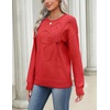 Zeagoo Women’s Sweaters 3D Floral Appliques Crewneck Long Sleeve Pullovers(Red)