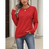 Zeagoo Women’s Sweaters 3D Floral Appliques Crewneck Long Sleeve Pullovers(Red)